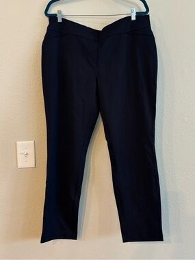 NWT Dalia Navy Ankle Slim Straight Leg Tailored Pants XL